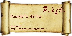 Puskás Örs névjegykártya
