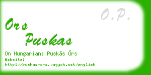 ors puskas business card