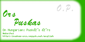 ors puskas business card